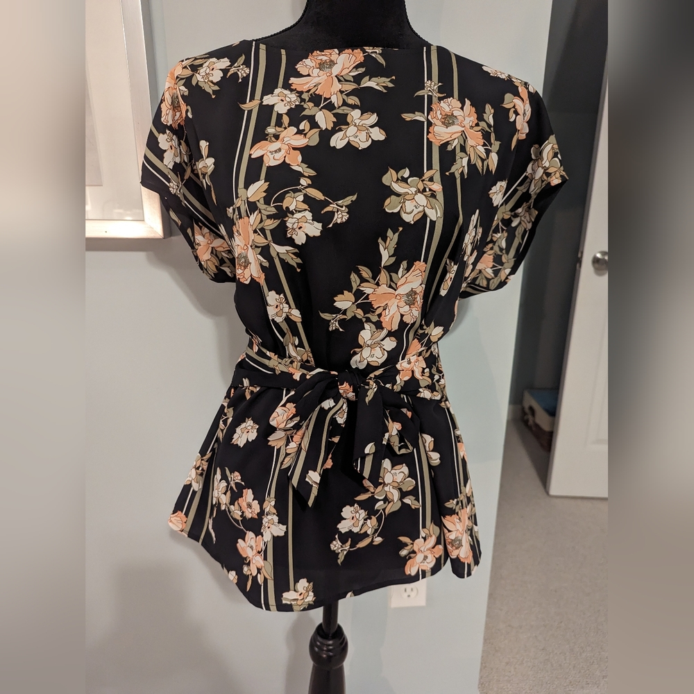 Brand new front tie silky blouse